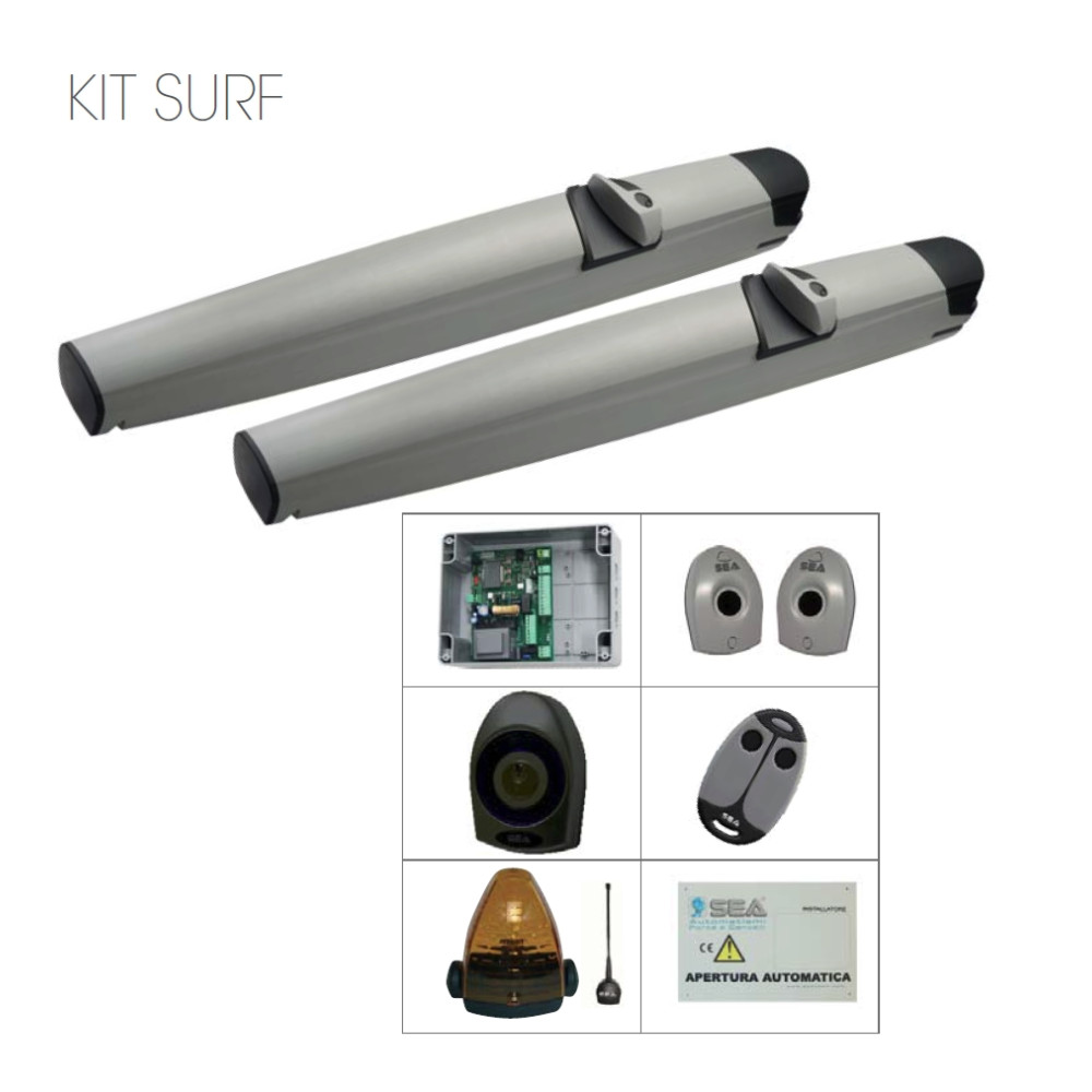 KIT SEA SURF 350 H 230V MOTORE PER CANCELLO A BATTENTE ANTA FINO 3,5 MT MAX 300 KG