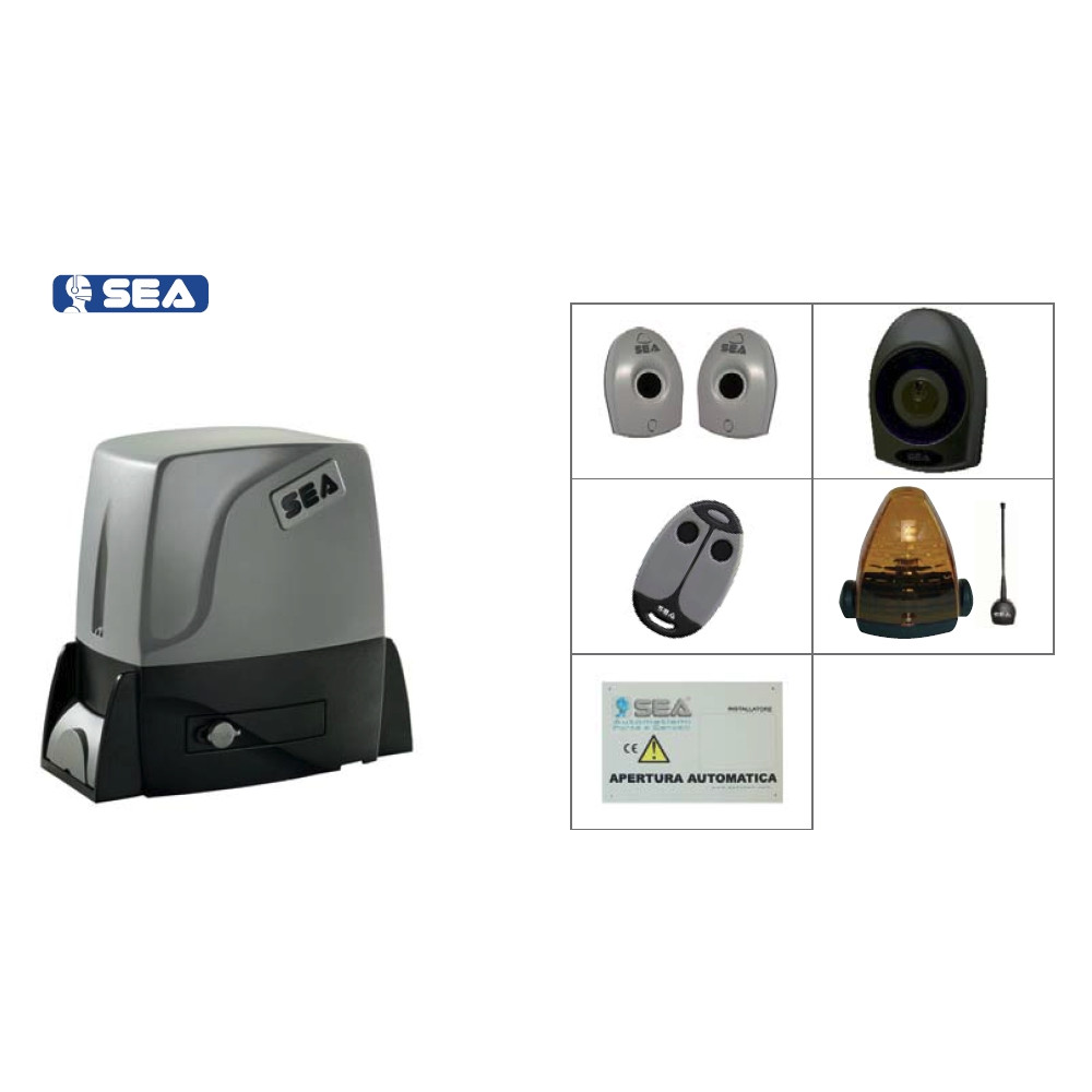 KIT SEA SATURN 600 OIL 230V PER CANCELLO SCORREVOLE FINO A 6 MT MAX 600 KG