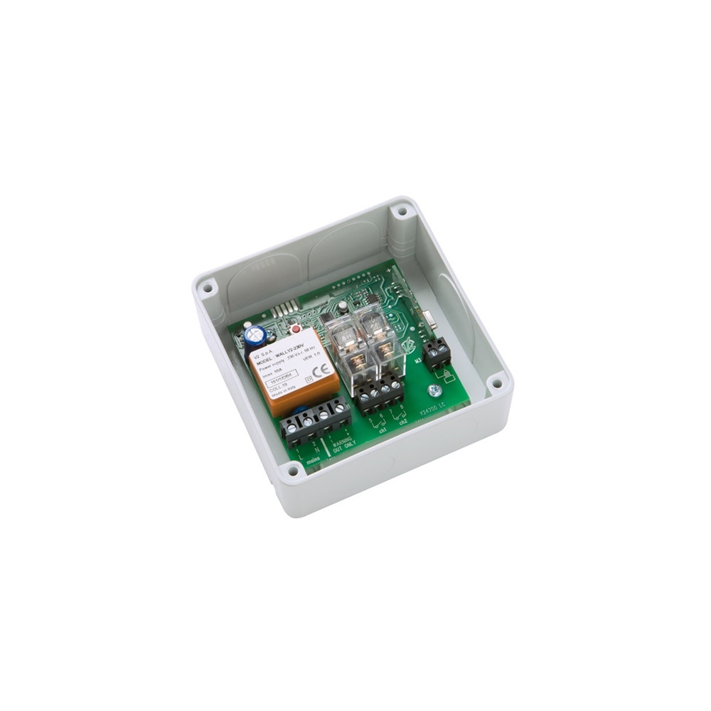 RICEVITORE ESTERNO 2 CH X CENTRALE AUTOM. V2 WALLY 2 A 1500W 230V 868.30 MHZ