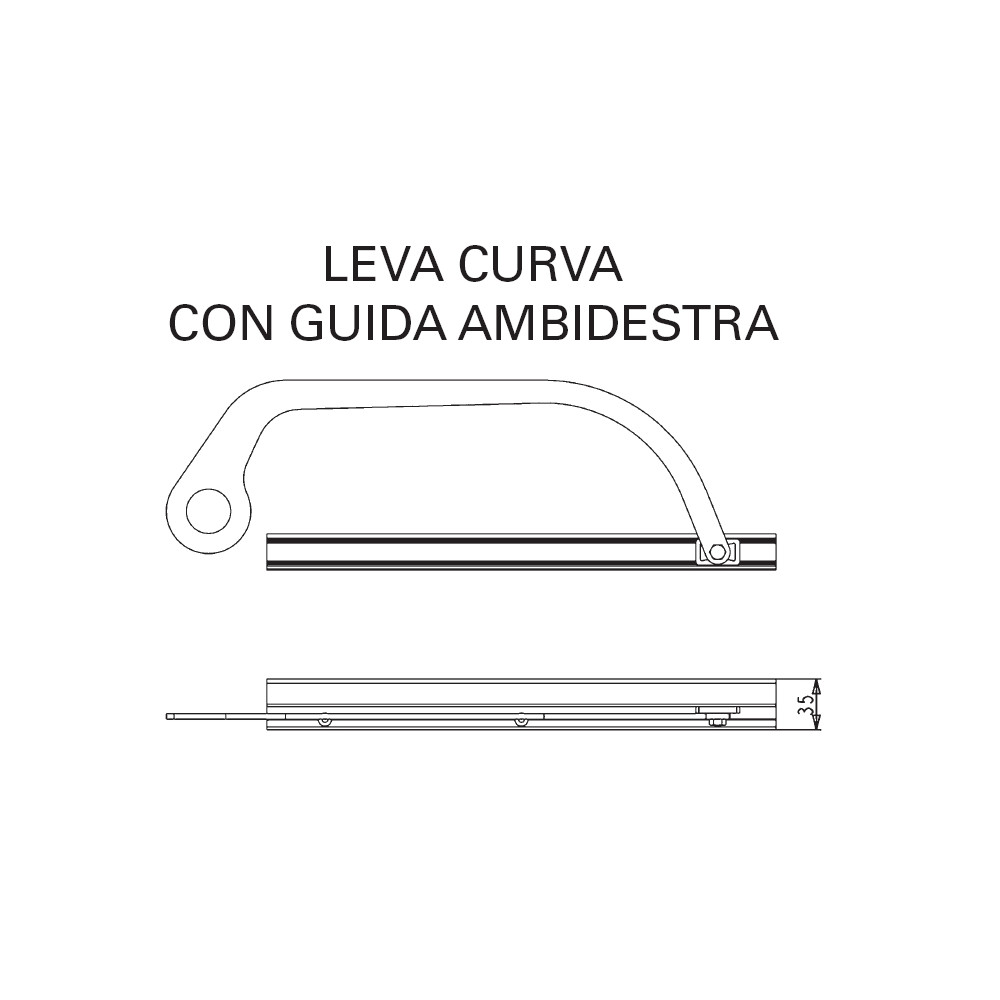 Leva curva con guida ambidestra e pattino BUONGIORNO APRIMATIC
