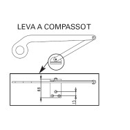 Leva compasso “T” DX salvaspazio con staffa maggiorata motore persiane battente