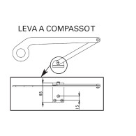 Leva a compasso “T” SX salvaspazio con staffa maggiorata APRIMATIC