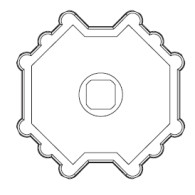 Adattatore ottagonale per rullo 70 mm serie 45 (45S-50, 45M-50) APRIMATIC