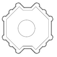 Adattatore Ottagonale per rullo 70 mm per serie 59 (SMS-CMS) APRIMATIC