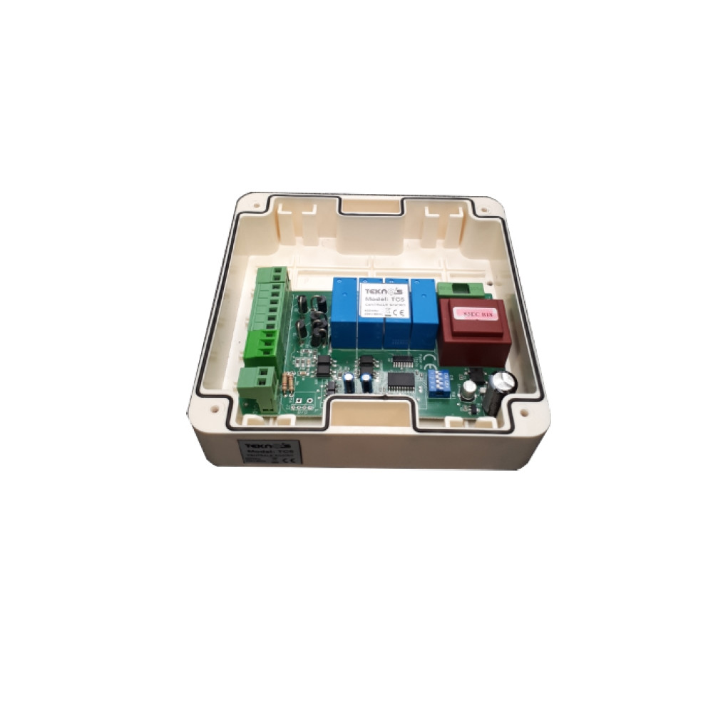 CENTRALE DI COMANDO A PULSANTE 230V TEKNOS TC5 PER AUTOMAZIONE 2 MOTORI SERRANDA