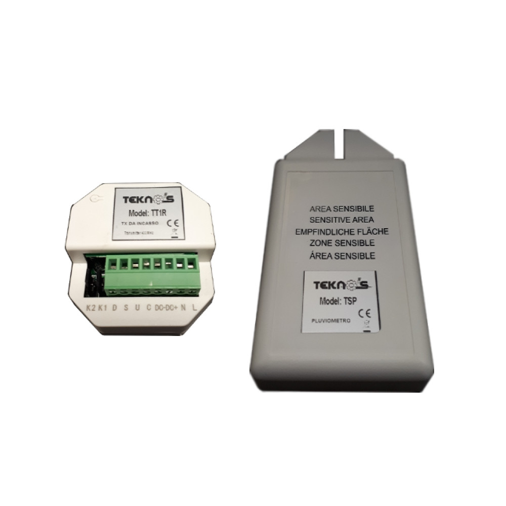 KIT RADIO SENSORE E TRASMETTITORE PIOGGIA TEKNOS RAIN 433,92 Mhz