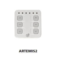 TRASMETTITORE DA PARETE 434,15 Mhz V2 ARTEMIS 2 CH PER TENDE E TAPPARELLE