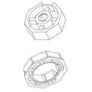 PULEGGIA E CORONA OTTAGONALE DIAMETRO 70MM PER MOTORIDUTTORI TUBOLARI 