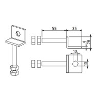 SUPPORTO REGOLABILE VERTICALE CON FORO 10x10 PER MOTORIDUTTORI TUBOLARI Confezione 5 pezzi