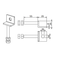 SUPPORTO REGOLABILE VERTICALE CON FORO 10x10 PER MOTORIDUTTORI TUBOLARI Confezione 5 pezzi