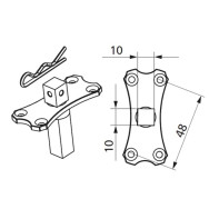 STAFFA  PERNO QUADRO PER MOTORIDUTTORI TUBOLARI DIAMETRO 45mm Confezione 10 pezzi