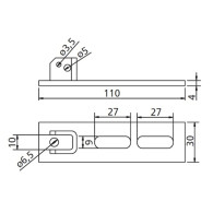 SUPPORTO REGOLABILE VERTICALE  CON ASOLE PER MOTORIDUTTORI TUBOLARI Confezione 5 Pezzi
