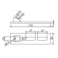 SUPPORTO REGOLABILE VERTICALE  CON ASOLE PER MOTORIDUTTORI TUBOLARI Confezione 5 Pezzi