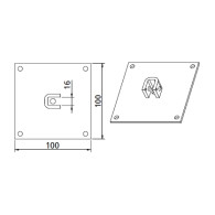 PIASTRA A SUPPORTO QUADRA 16x16MM PER MOTORIDUTTORI TUBOLARI DIAMETRO 59MM