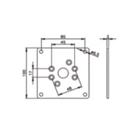 Staffa da parete accessorio per motoriduttori Ø45 v2 163479