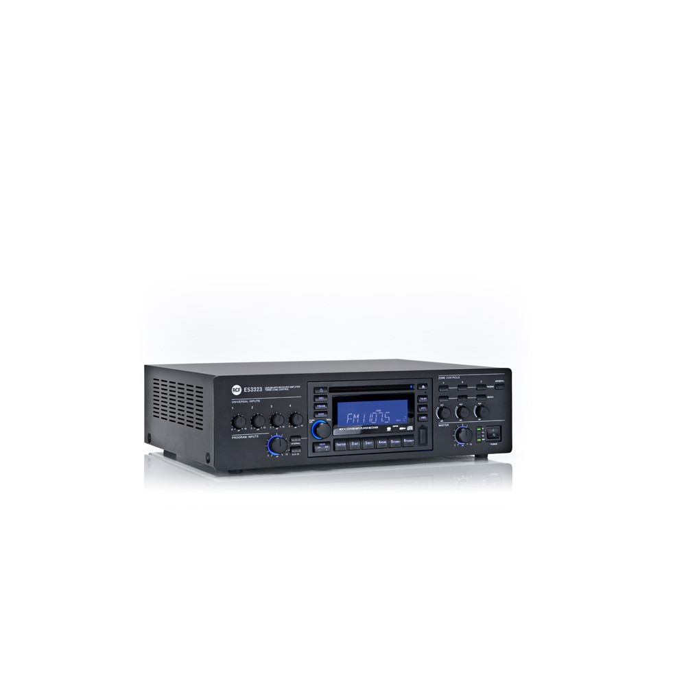 SINTOAMPLIFICATORE MIXER RCF ES3323 CON SORGENTE E SELEZIONE 3 ZONE CD USB MP3 RADIO AUX