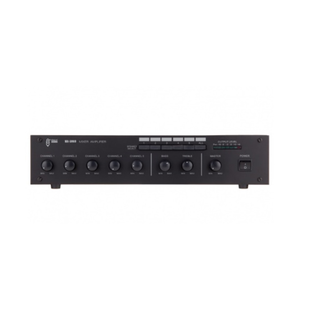 VIVALDI ULISSE MA5060 MIXER AMPLIFICATO 60W CON ALETTE FISSAGGIO RACK, NERO