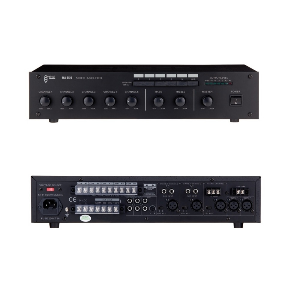 VIVALDI ULISSE MA5120 MIXER AMPLIFICATO 120W COMPATTO NERO