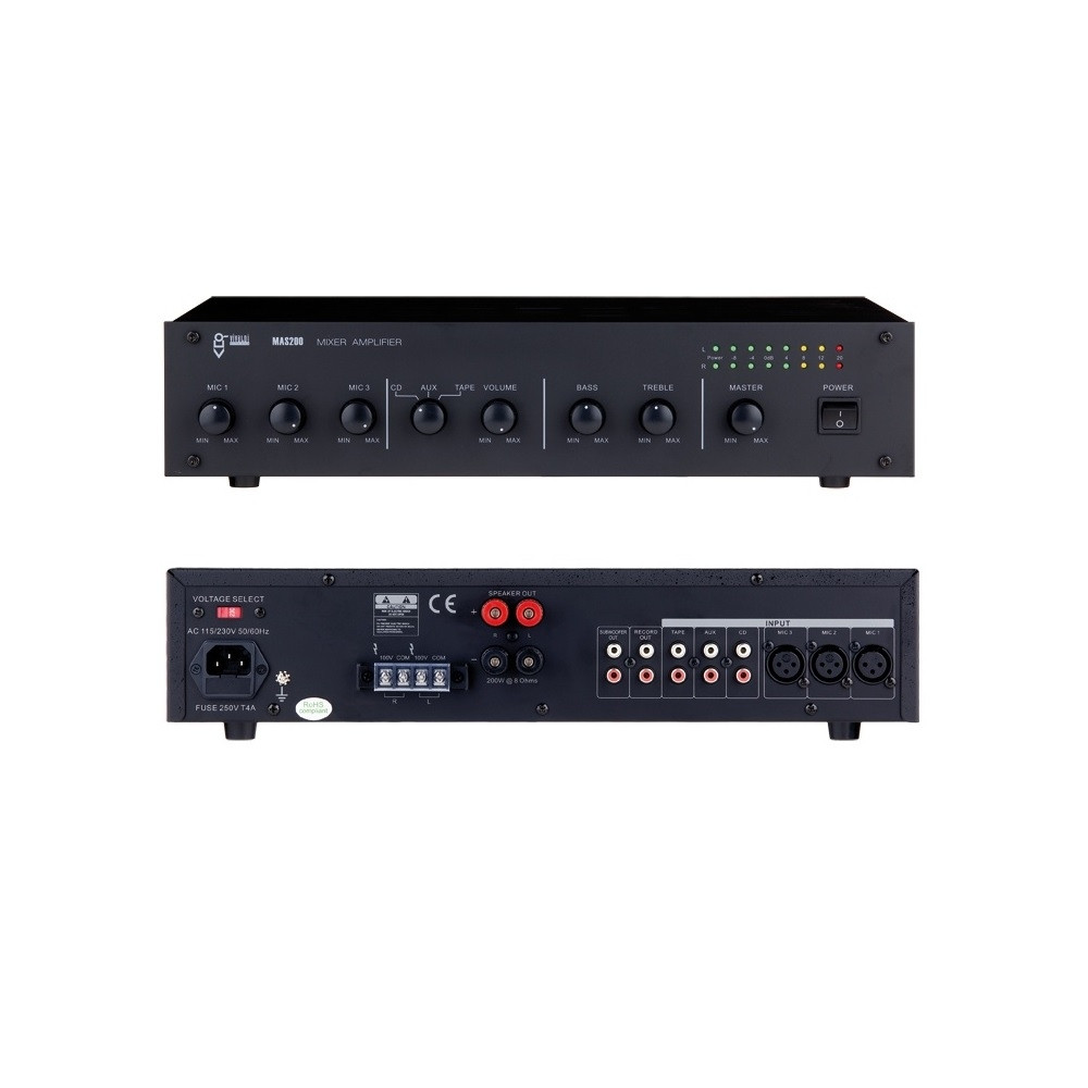 VIVALDI ULISSE MAS200 MIXER AMPLIFICATO COLORE NERO 