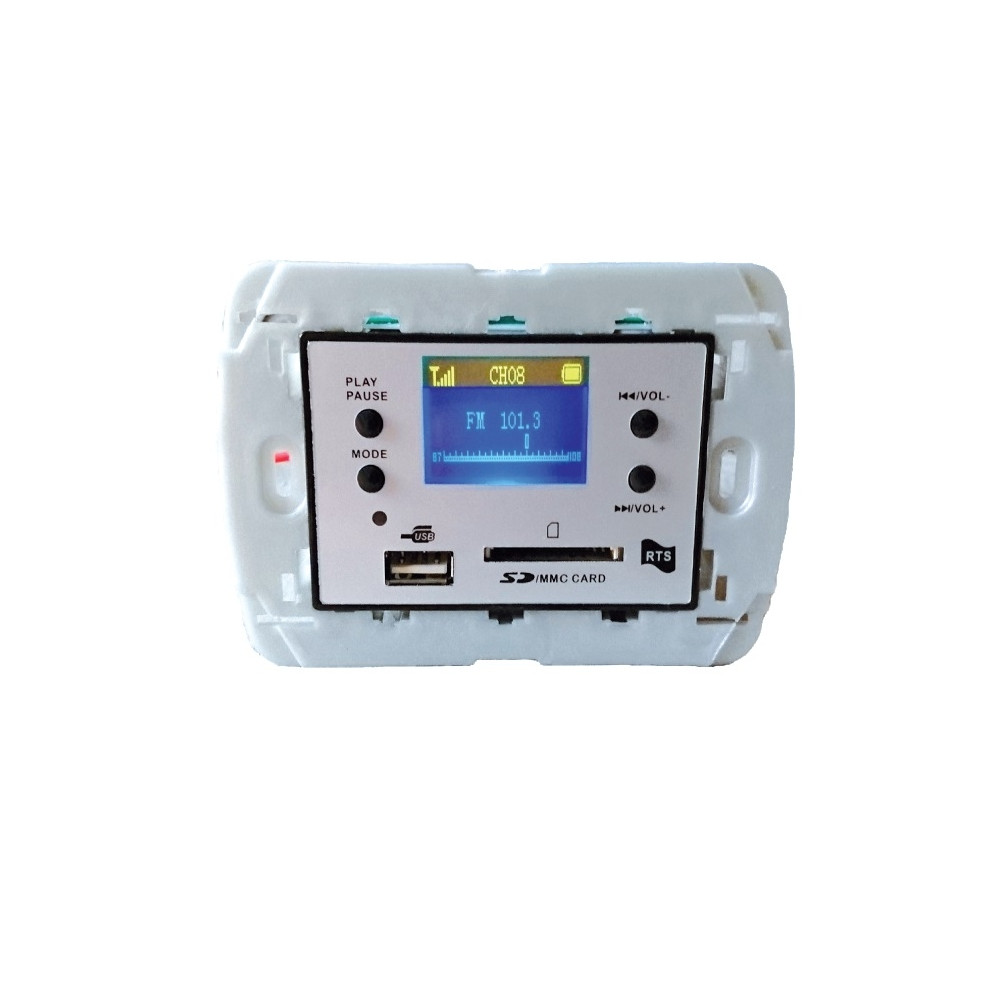 CENTRALE AUDIO RTS TS 709 AS 20W MONO PER FILODIFFUSIONE DA INCASSO SILVER