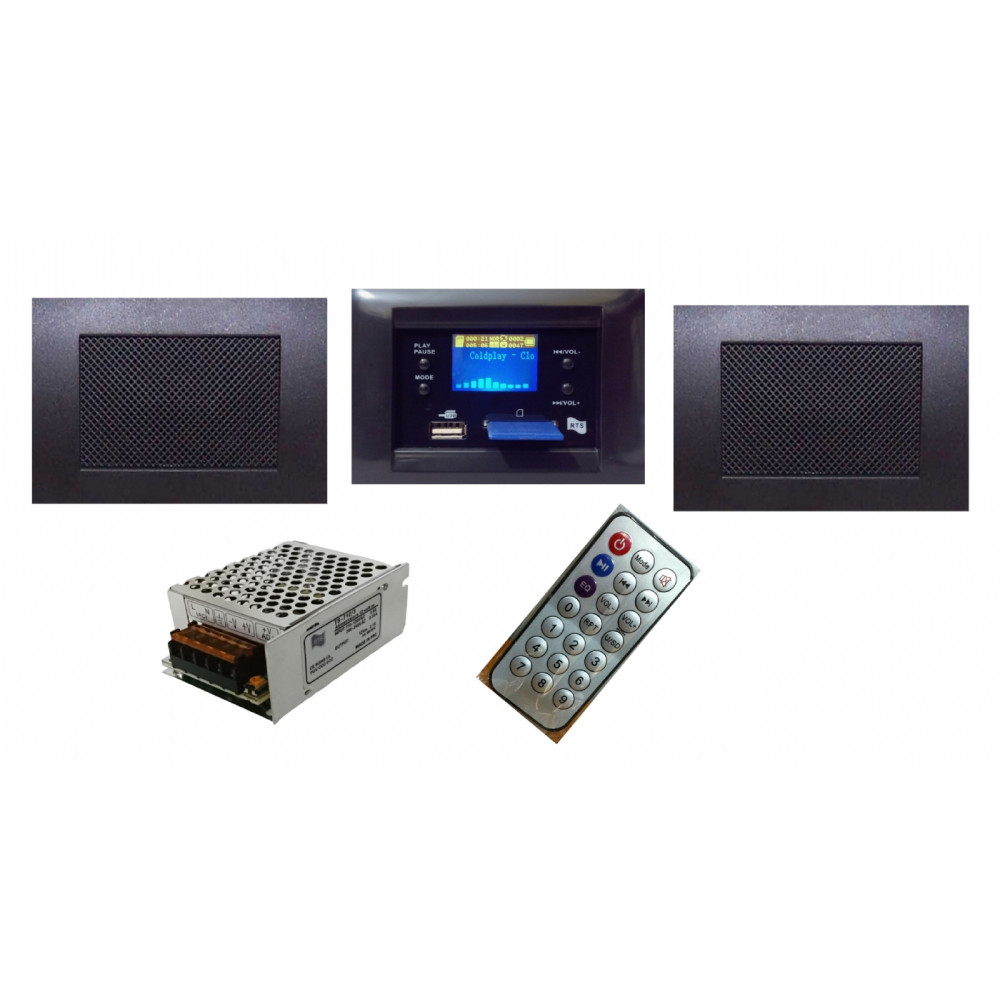 KIT RTS PER FILODIFFUSIONE MY HOUSE DA INCASSO CENTRALE AUDIO 20W - 2 DIFFUSORI