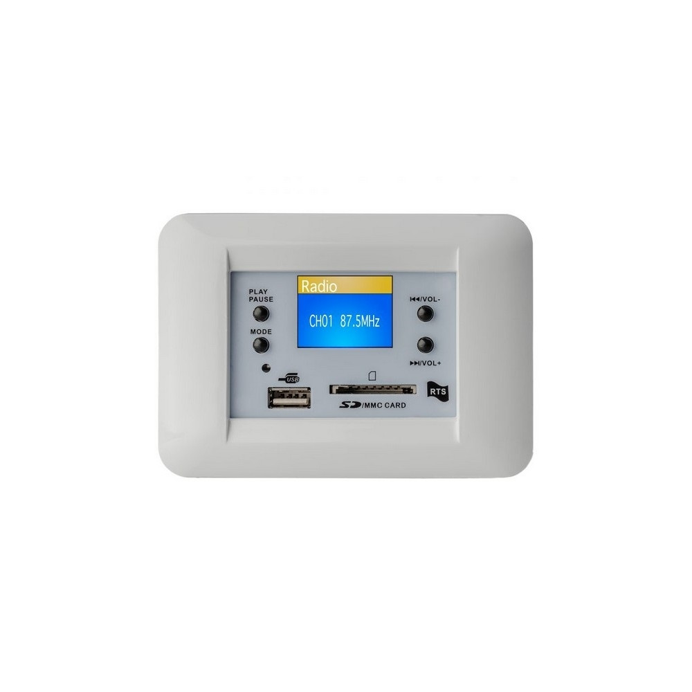 CENTRALE AUDIO RTS TS 711 B 50+50W STEREO PER FILODIFFUSIONE DA INCASSO BIANCO