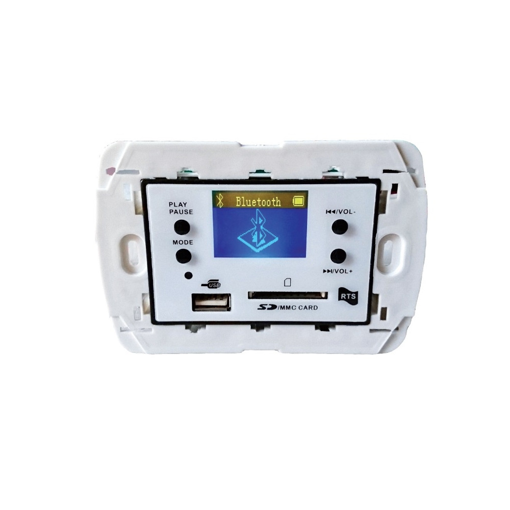 CENTRALE AUDIO RTS TS 711 AB 50+50W STEREO PER FILODIFFUSIONE DA INCASSO BIANCO