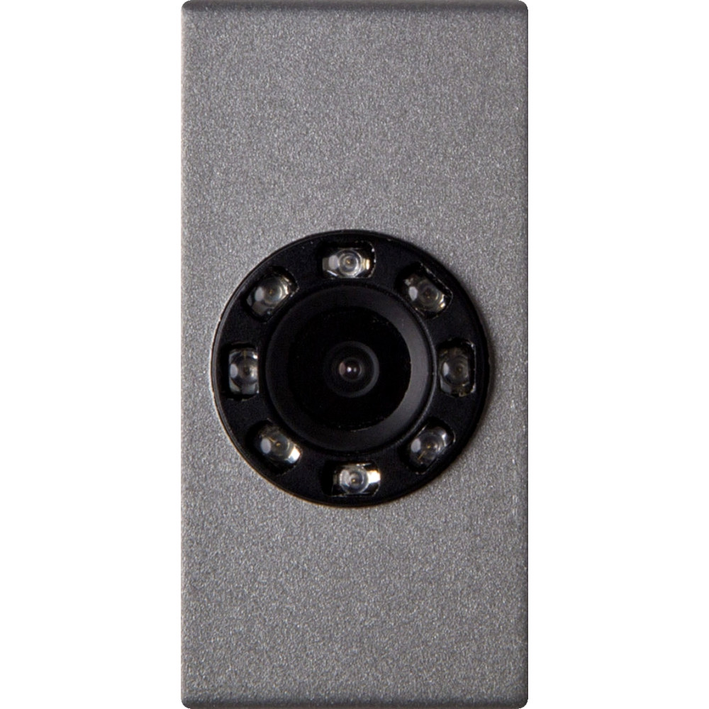 TELECAMERA A COLORI CON 8 LED IR FRUTTO DA INCASSO SILVER PER GEWISS CHORUS