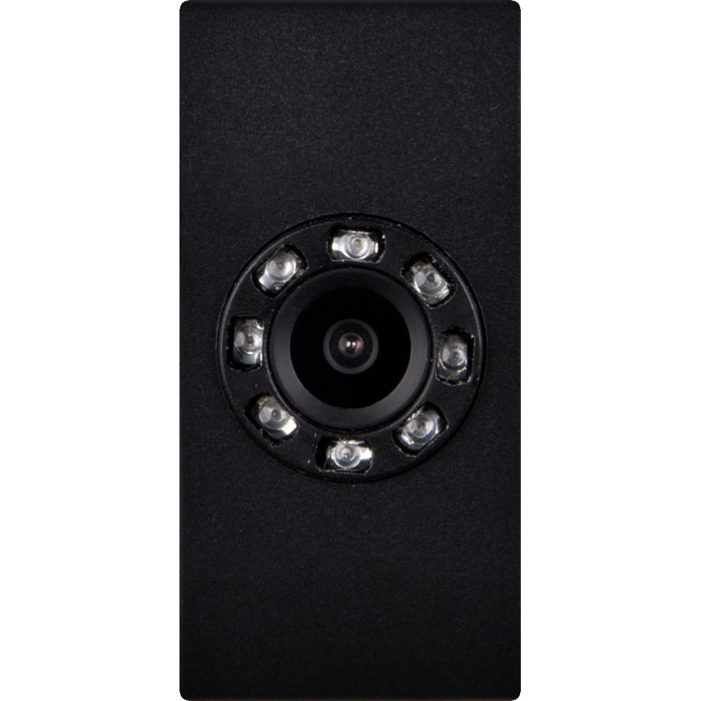 TELECAMERA A COLORI CON 8 LED IR FRUTTO DA INCASSO NERO PER GEWISS PLAYBUS