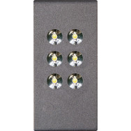 LAMPADA A 6 LED ALTA LUMINOSITA' FRUTTO DA INCASSO PER VIMAR EIKON NEXT SILVER