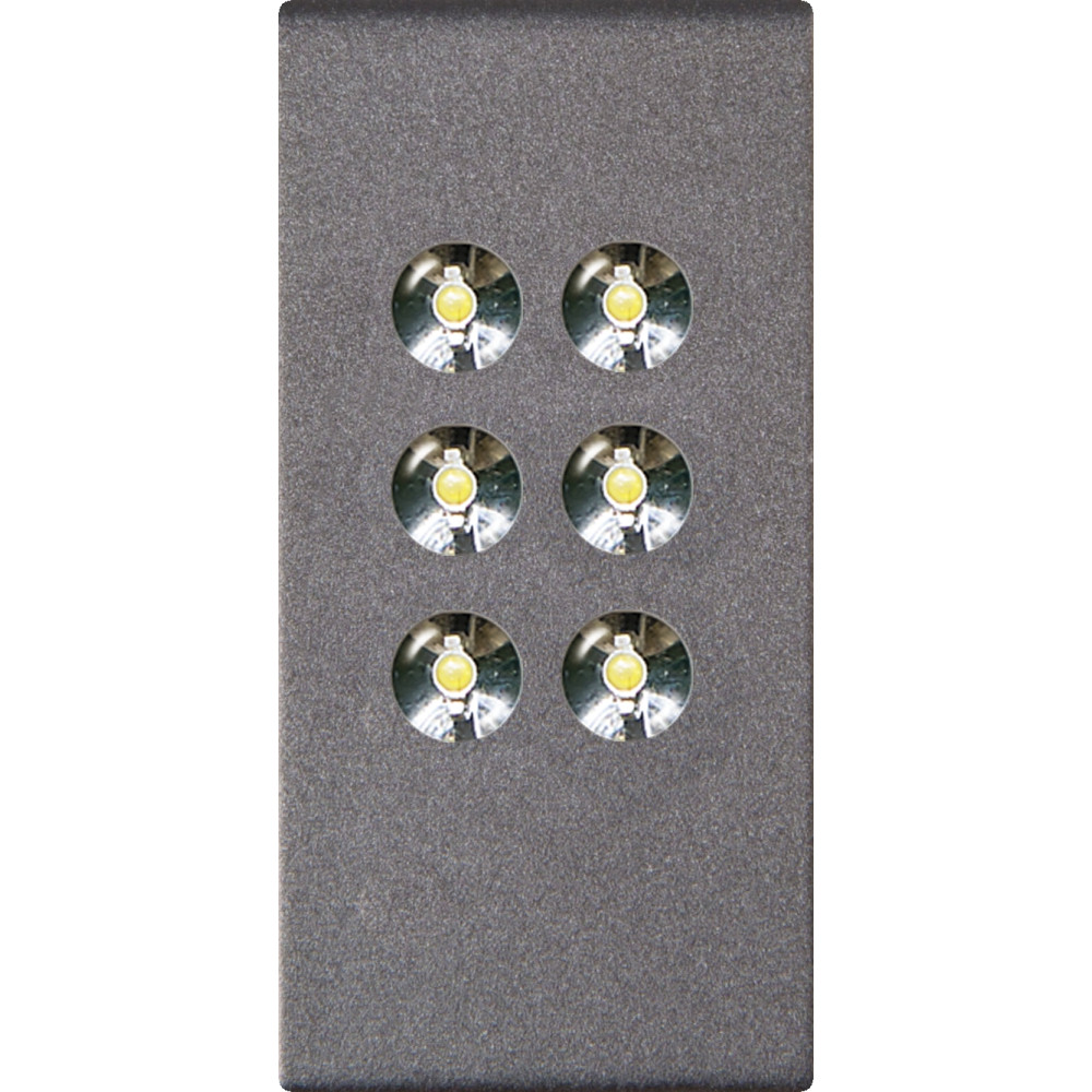 LAMPADA A 6 LED ALTA LUMINOSITA' FRUTTO DA INCASSO PER VIMAR PLANA SILVER