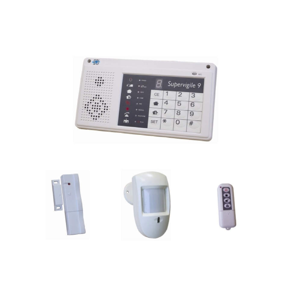 kit sistema di allarme via radio fai da te Supervigile 9