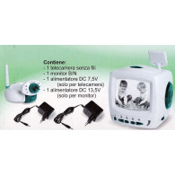 KIT SISTEMA VIDEOCONTROLLO WIRELESS VISIONE NOTTURNA BAMBINI ANZIANI SORVEGLIANZA