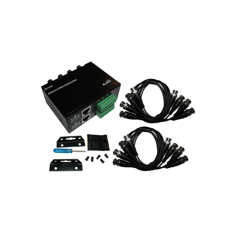 VIDEO BALUN PASSIVO - 8CH - TERMINALI A VITE / RJ45 - BNC FEMMINA - BOX