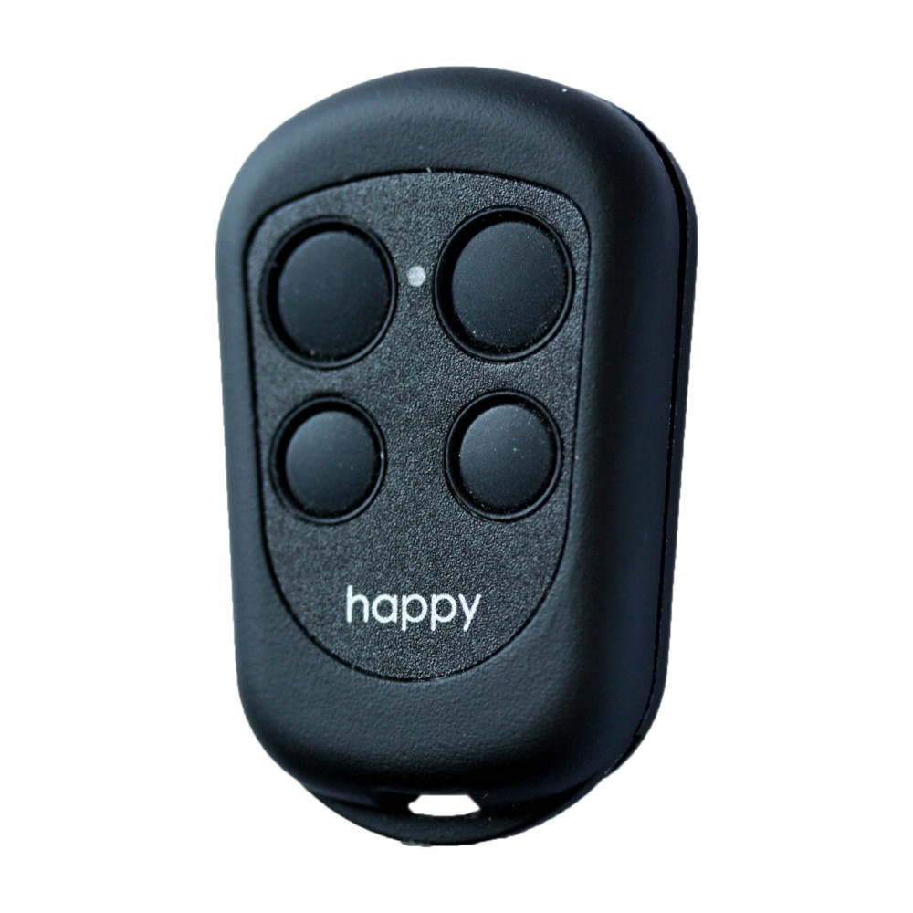 RADIOCOMANDO NEW HAPPY BLACK COMPATIBILE CODICE FISSO E ROLLING CODE 433,92 MHz