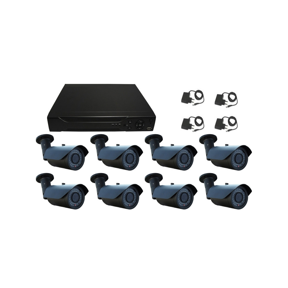 KIT VIDEOSORVEGLIANZA 8 TELECAMERE 1 DVR FULL HD 8 CANALI Smartphone
