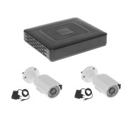 KIT VIDEOSORVEGLIANZA 2 TELECAMERE 1 DVR FULL AHD 4 CANALI Smartphone Iphone Tablet