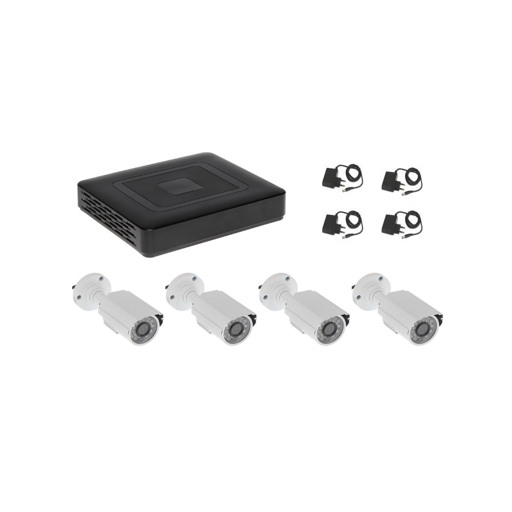 KIT VIDEOSORVEGLIANZA 4 TELECAMERE 1 DVR FULL AHD CON HDD 8 CANALI Smartphone