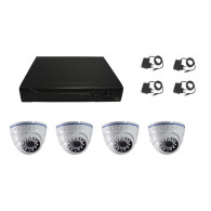 KIT VIDEOSORVEGLIANZA 4 TELECAMERE DOME 1 DVR HD 500 FULL HD 4 CANALI Smartphone