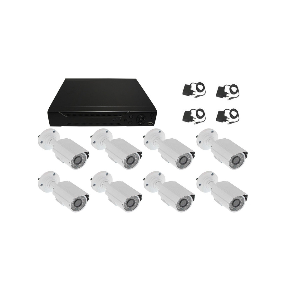KIT VIDEOSORVEGLIANZA 8 TELECAMERE 1 DVR HD 500 GB FULL HD 8 CANALI Smartphone