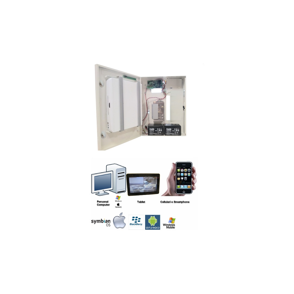 VIDEOREGISTRATORE AHD DA PARETE 16 CANALI ICLOUD SMARTPHONE CHIAVE DOPPIA