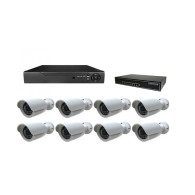 KIT VIDEOSORVEGLIANZA 8 TELECAMERE 1 NVR FULL HD PC Smartphone IOS