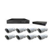 KIT VIDEOSORVEGLIANZA 8 TELECAMERE 1 NVR FULL HD PC Smartphone IOS