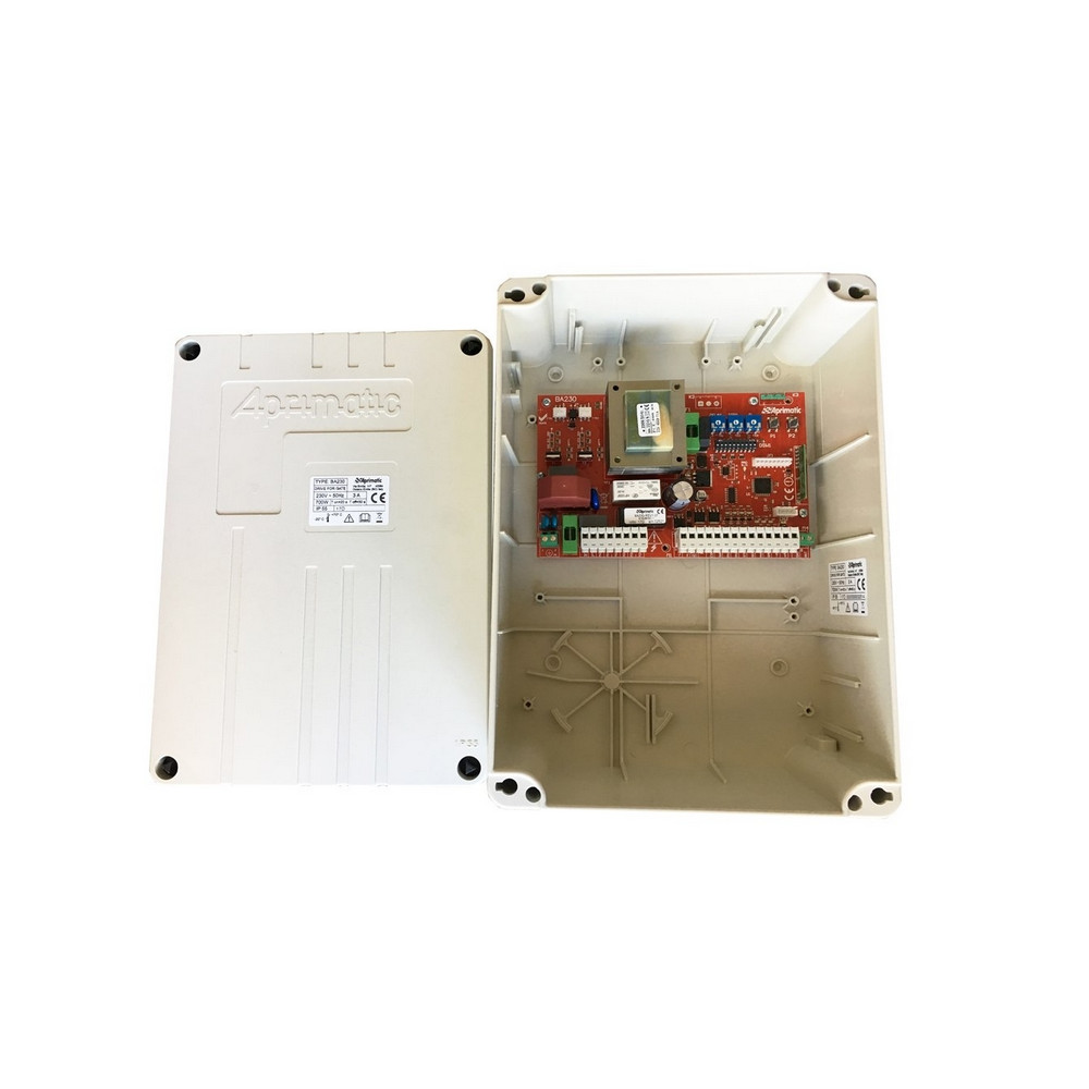 CENTRALE ELETTRONICA DI COMANDO APRIMATIC BA 230 PER CANCELLO ANTA BATTENTE
